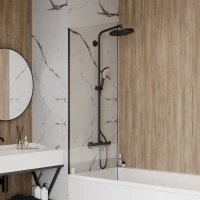 Шторка на ванну 60x140 Maretti Project Black PB41F6014099, черный профиль Шторка на ванну 60x140 Maretti Project Black PB41F6014099, черный профиль