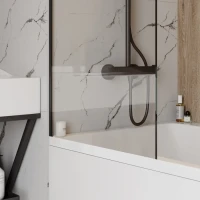 Шторка на ванну 60x140 Maretti Project Black PB41F6014099, черный профиль Шторка на ванну 60x140 Maretti Project Black PB41F6014099, черный профиль