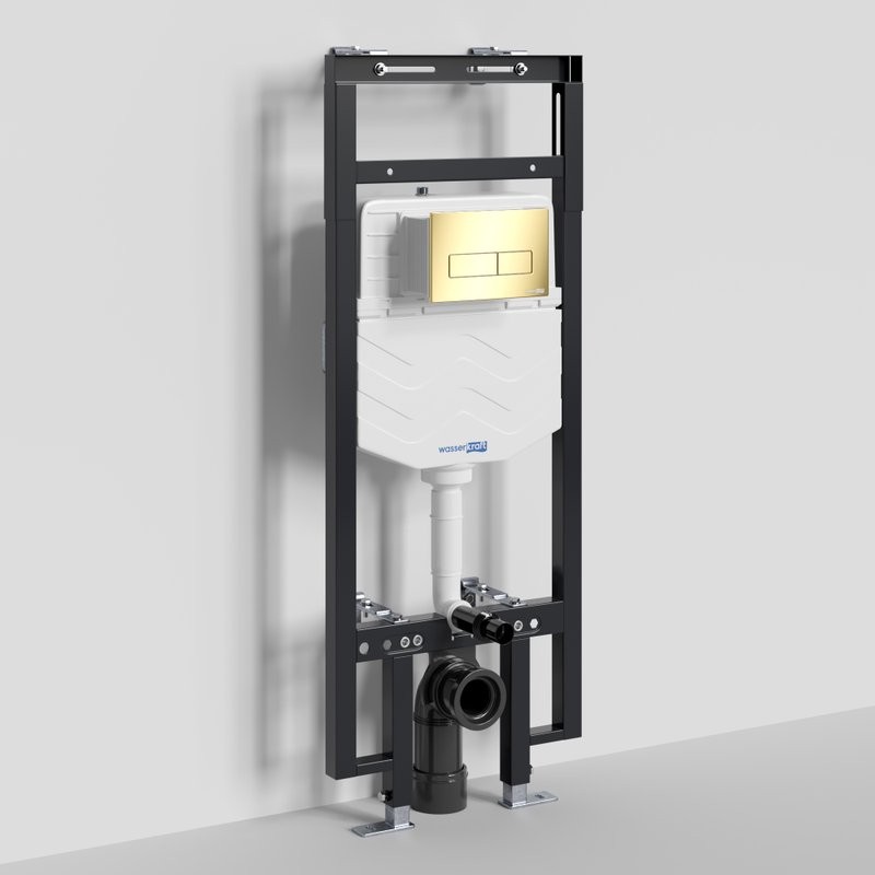 Система инсталляции для унитазов Wasserkraft Dinkel 58TLT.010.ME.PG03 с кнопкой смыва золото