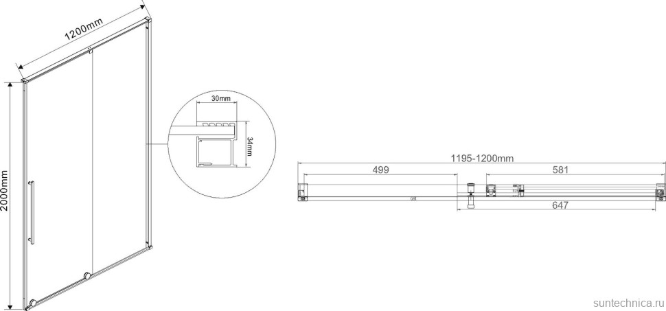 Душевая дверь в нишу Vincea Arno VPS-1A120CL 120 см, хром, стекло прозрачное