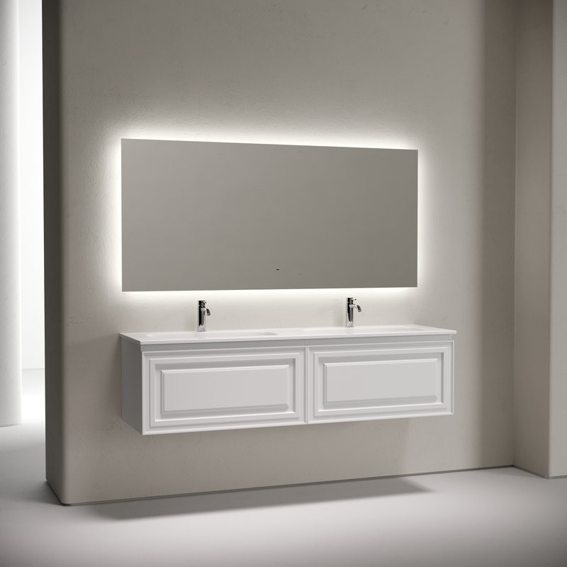 Тумба с раковиной Sancos Very 160 подвесная, bianco, раковина CN7023