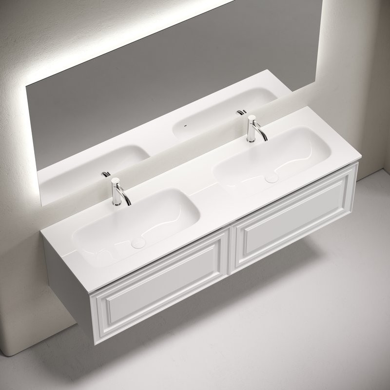 Тумба с раковиной Sancos Very 160 подвесная, bianco, раковина CN7023