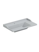 Тумба с раковиной СаНта Марс 80 напольная, с дверками, глянцевая белая