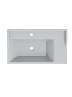 Тумба с раковиной СаНта Марс 80 напольная, с дверками, глянцевая белая