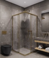 Душевой уголок Timo TKSS-100/17C-8 100x100 см, профиль матовое золото, стекло прозрачное