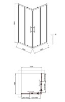 Душевой уголок Timo TKSS-100/17C-8 100x100 см, профиль матовое золото, стекло прозрачное