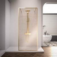 Душевая перегородка Veconi Korato KR90GL-120-10-C4 120 см, профиль брашированное золото, стекло ламинированное золото