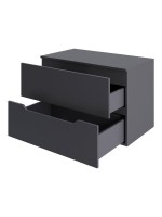 Мебель для ванной комнаты Orange Line 80 подвесная, 2 ящика, матовый графит с раковиной B02-460W