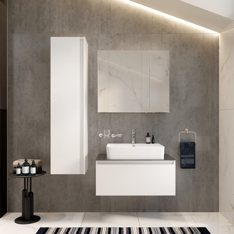 Зеркало-шкаф VitrA Mia 80 глянцевый белый