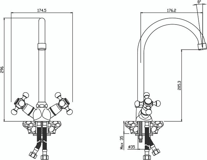 Смеситель для кухни Olive'S Girona 01431GR