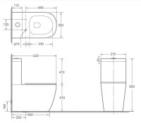 Унитаз-компакт напольный SantiLine SL-5016 безободковый, с микролифтом