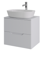 Тумба с раковиной Orange Line 60 подвесная, 2 ящика, матовая белая с раковиной B08-500W