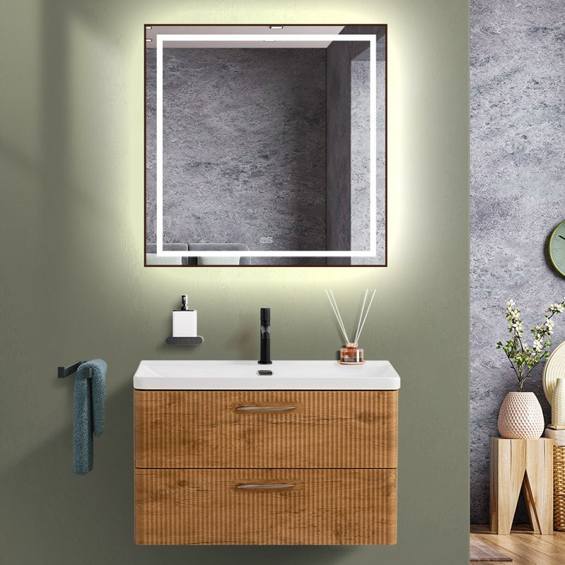 Тумба под раковину BelBagno Due 80 подвесная, rovere nature