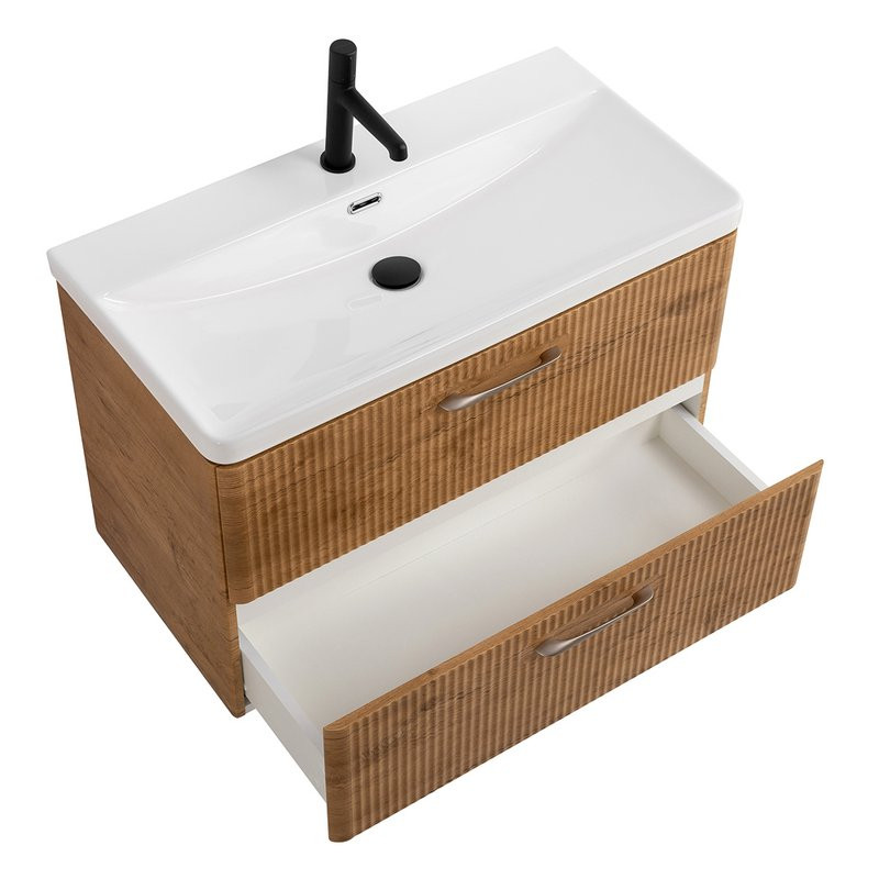 Тумба под раковину BelBagno Due 80 подвесная, rovere nature