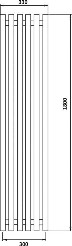 Полотенцесушитель водяной Secado Бергамо 6 1800х300 180x35 см, хром, I-образный