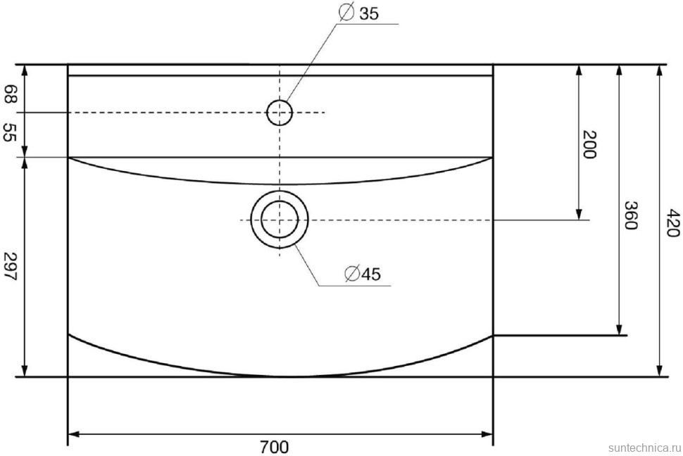 Тумба с раковиной Emmy Клермонт 70