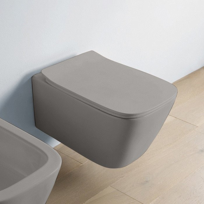 Унитаз подвесной ArtCeram A16 Rimless ASV003 15 00 безободковый, с микролифтом, grigio oliva