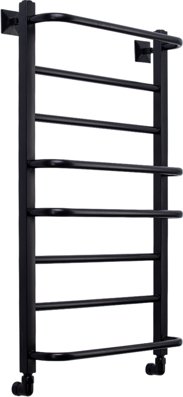 Полотенцесушитель водяной Comfysan Puro-K W-8 80х40 80x45 см, черный матовый, лесенка
