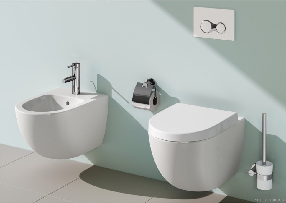 Унитаз подвесной VitrA Sento 7748B003-0075 + крышка-сиденье VitrA Sento 86-003-009 с микролифтом, петли хром