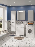 Шкаф в ванную Runo Парма 40 подвесной, глянцевый белый