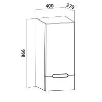 Шкаф в ванную Runo Парма 40 подвесной, глянцевый белый
