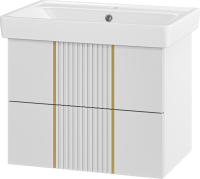 Мебель для ванной комнаты Brevita Vega 70 подвесная, белая, золото