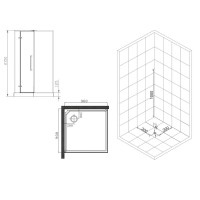 Душевая кабина Esbano ESM ESM-QUADRO-90 (Right) 90х90х215 R, квадратная