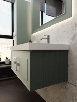 Мебель для ванной комнаты La Fenice Cubo 90 R серая, ручка хром