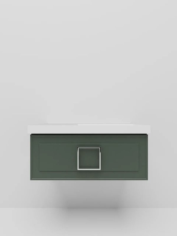 Мебель для ванной комнаты La Fenice Cubo 90 R серая, ручка хром