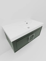 Мебель для ванной комнаты La Fenice Cubo 90 R серая, ручка хром
