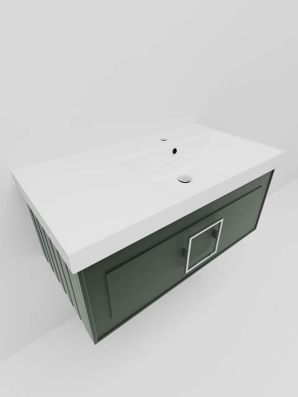 Мебель для ванной комнаты La Fenice Cubo 90 R серая, ручка хром