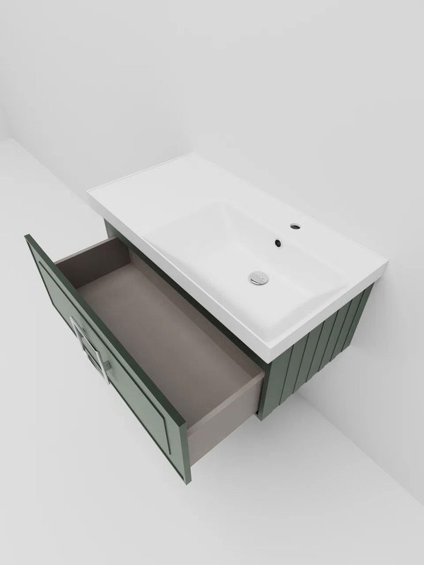 Мебель для ванной комнаты La Fenice Cubo 90 R серая, ручка хром