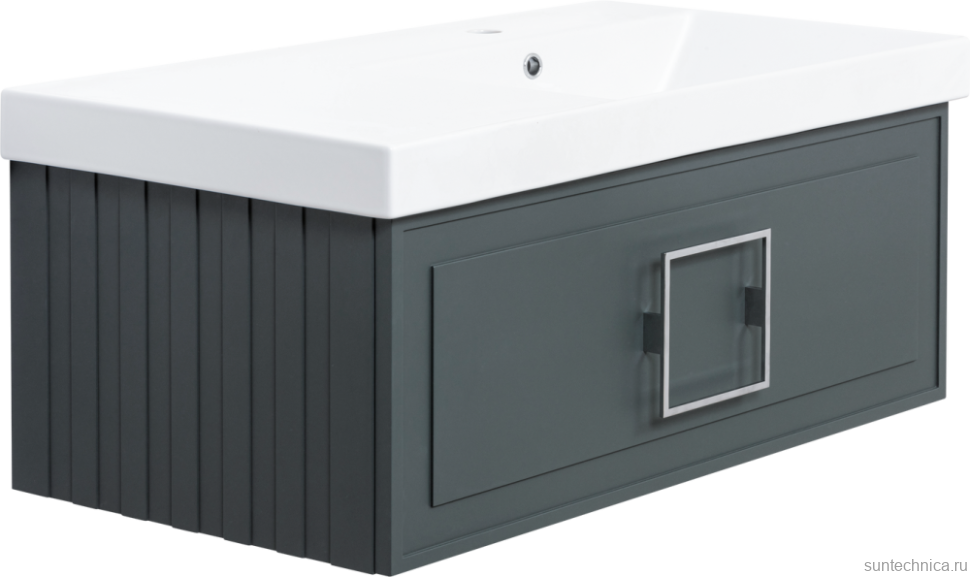 Мебель для ванной комнаты La Fenice Cubo 90 R серая, ручка хром