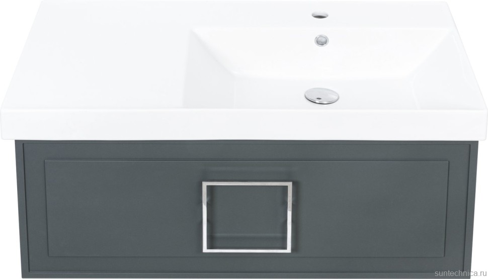 Мебель для ванной комнаты La Fenice Cubo 90 R серая, ручка хром