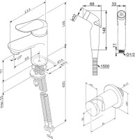 Комплект для раковины AM.PM Sunny F85C03000 с гигиеническим душем