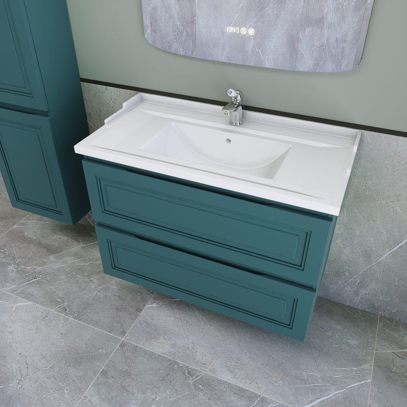 Тумба с раковиной Caprigo Wales 90 изумрудно-бирюзовая