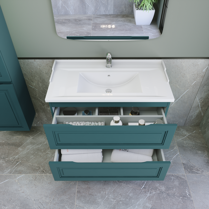 Тумба с раковиной Caprigo Wales 90 изумрудно-бирюзовая