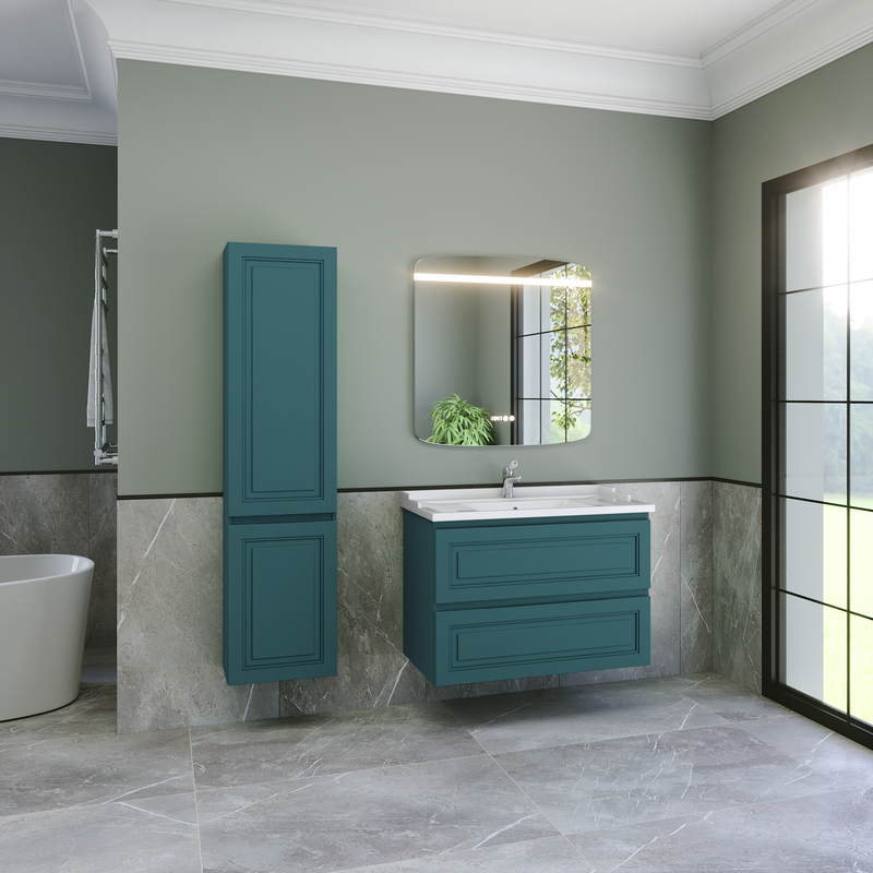 Тумба с раковиной Caprigo Wales 90 изумрудно-бирюзовая