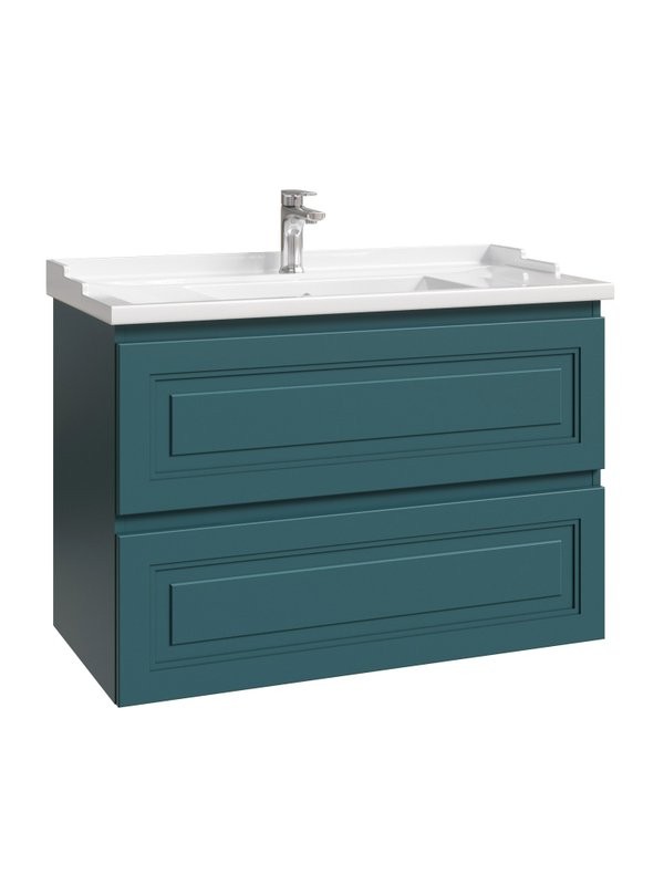 Тумба с раковиной Caprigo Wales 90 изумрудно-бирюзовая
