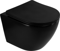 Унитаз подвесной Art&Max Ovale AM011CHR-MB/SC безободковый, с микролифтом, черный