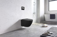 Унитаз подвесной Art&Max Ovale AM011CHR-MB/SC безободковый, с микролифтом, черный
