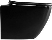 Унитаз подвесной Art&Max Ovale AM011CHR-MB/SC безободковый, с микролифтом, черный
