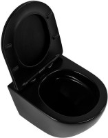 Унитаз подвесной Art&Max Ovale AM011CHR-MB/SC безободковый, с микролифтом, черный