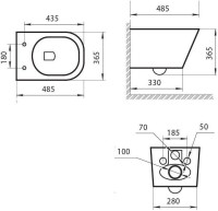 Унитаз подвесной Art&Max Ovale AM011CHR-MB/SC безободковый, с микролифтом, черный
