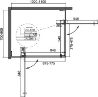 Душевой уголок Cezares Slider AH 2 70/80-100/110 BR Cr профиль хром, стекло бронза