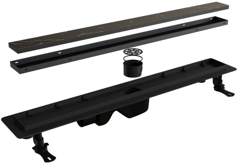 Душевой трап (лоток) RGW Drain Leo-31 черный, 40 см