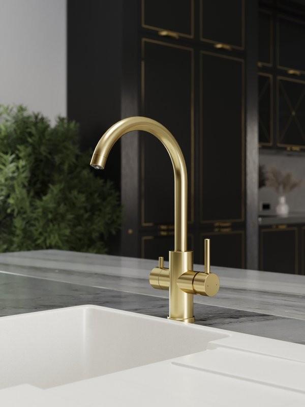 Смеситель для кухни Domaci Ливорно D8662GM матовое золото