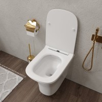 Унитаз подвесной STWORKI Олланд S01401WH безободковый, с микролифтом, глянцевый белый