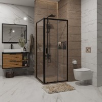 Душевой уголок Niagara Nova NG-82-9AB-A80B 90x80, прямоугольный, черный