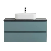 Тумба под раковину со столешницей BelBagno Kraft 100 подвесная, матовая голубая, столешница kep-100-mno